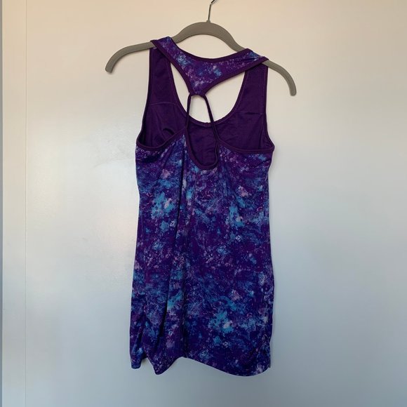 Gaiam Active Purple Marble Print Strappy Back Tank Top โ Size M - Picture 5 of 9